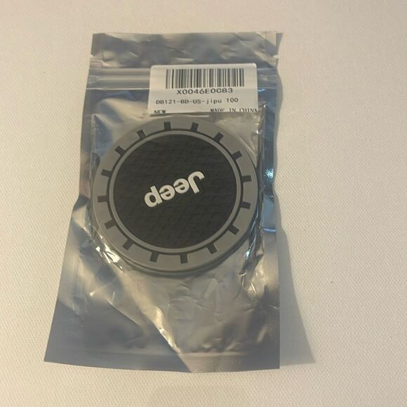 Jeep cup Coasters in black and gray Set of 2 NWT - Picture 7 of 7